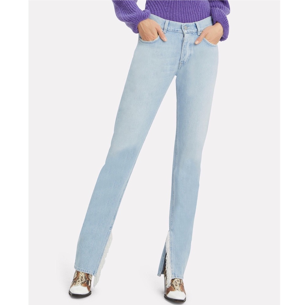 GANNI FRINGE STRAIGHT LEG JEANS